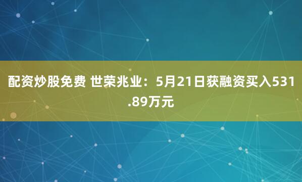 配资炒股免费 世荣兆业：5月21日获融资买入531.89万元